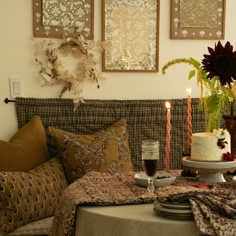 Filling Spaces Artful Traditionalist Handcrafted Bohemian Lumbar Pillow - 18 x 18 - 20 x 20 - 22 x 22 - 24 x 24 - 26X 26 - 14 x 20 - 14 x 40 - 18 x 40 - 16 x 50