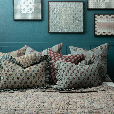 Filling Spaces Artful Traditionalist Handcrafted Bohemian Boudoir Throw Pillow - 18 x 18 - 20 x 20 - 22 x 22 - 24 x 24 - 26X 26 - 14 x 20 - 14 x 40 - 18 x 40 - 16 x 50