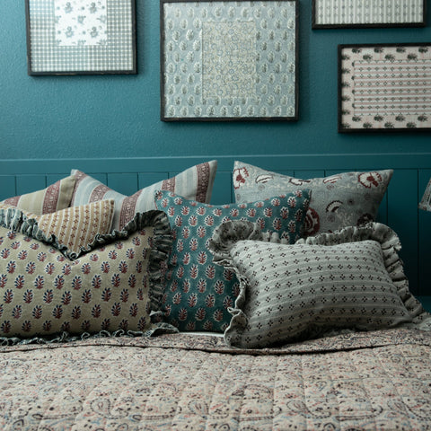 Filling Spaces Artful Traditionalist Bohemian Handcrafted Graphic Accent Pillow - 18 x 18 - 20 x 20 - 22 x 22 - 24 x 24 - 26X 26 - 14 x 20 - 14 x 40 - 18 x 40 - 16 x 50