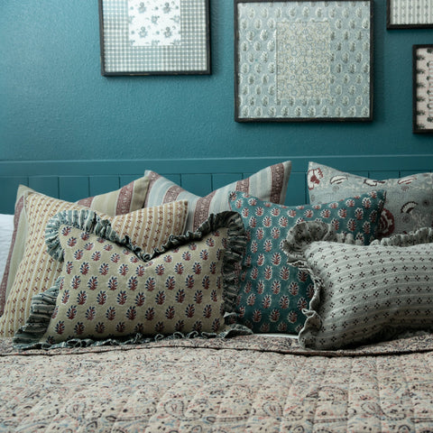 Filling Spaces Artful Traditionalist Handcrafted Accent Pillow - 18 x 18 - 20 x 20 - 22 x 22 - 24 x 24 - 26X 26 - 14 x 20 - 14 x 40 - 18 x 40 - 16 x 50