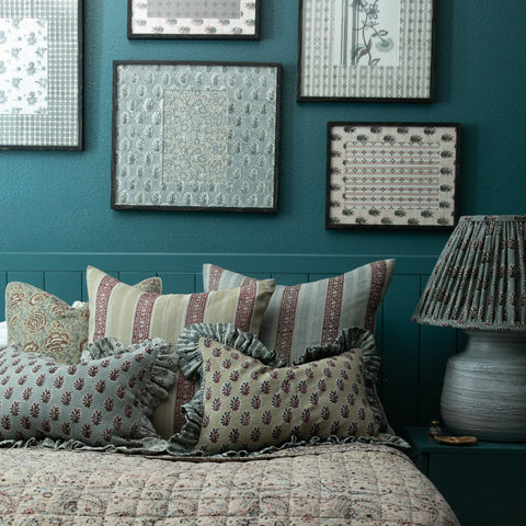 Filling Spaces Artful Traditionalist Handcrafted Graphic Accent Pillow - 18 x 18 - 20 x 20 - 22 x 22 - 24 x 24 - 26X 26 - 14 x 20 - 14 x 40 - 18 x 40 - 16 x 50