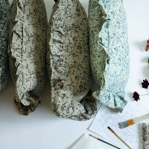 Filling Spaces Artful Traditionalist Handcrafted Ruffle Boudoir Throw Pillow - 18 x 18 - 20 x 20 - 22 x 22 - 24 x 24 - 26X 26 - 14 x 20 - 14 x 40 - 18 x 40 - 16 x 50