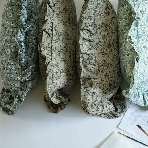 Filling Spaces Artful Traditionalist Handcrafted Ruffle Boudoir Throw Pillow - 18 x 18 - 20 x 20 - 22 x 22 - 24 x 24 - 26X 26 - 14 x 20 - 14 x 40 - 18 x 40 - 16 x 50