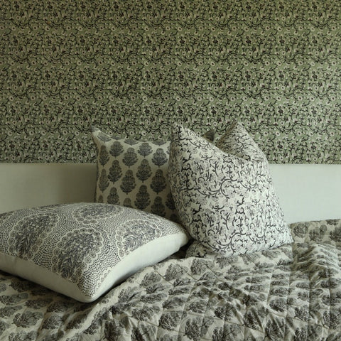 Filling Spaces Artful Traditionalist Embroidery Accent Traditional Throw Pillow - 18 x 18 - 20 x 20 - 22 x 22 - 24 x 24 - 26X 26 - 14 x 20 - 14 x 40 - 18 x 40 - 16 x 50