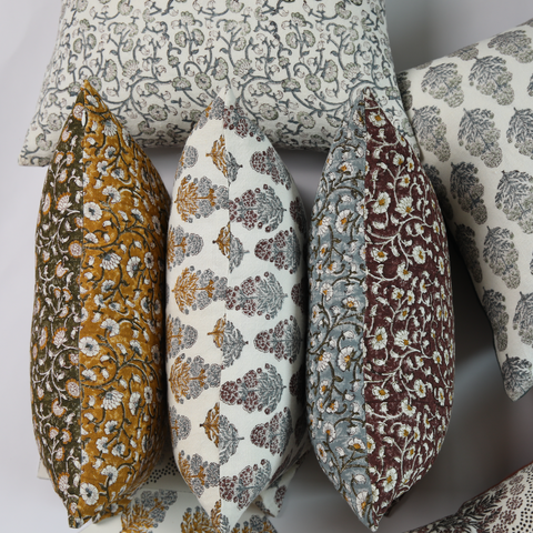 Filling Spaces Artful Traditionalist Bohemian Handcrafted Lumbar Pillow - 22 x 22 - 14 x 20 - 14 x 40 - 18 x 18 - 20 x 20 - 24 x 24 - 26X 26 - 18 x 40 - 16 x 50