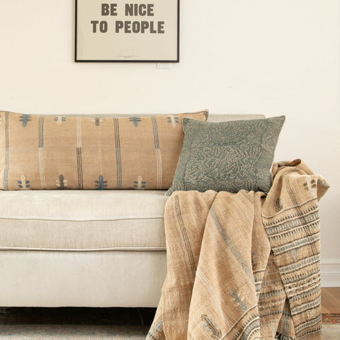 Filling Spaces Artful Traditionalist Handcrafted Bohemian Accent Throw Pillow - 18 x 18 - 20 x 20 - 22 x 22 - 24 x 24 - 26X 26 - 14 x 20 - 14 x 40 - 18 x 40 - 16 x 50