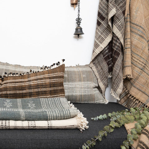 Filling Spaces Artful Traditionalist Bohemian Accent Pillow with Fringe - 18 x 18 - 20 x 20 - 22 x 22 - 24 x 24 - 26X 26 - 14 x 20 - 14 x 40 - 18 x 40 - 16 x 50