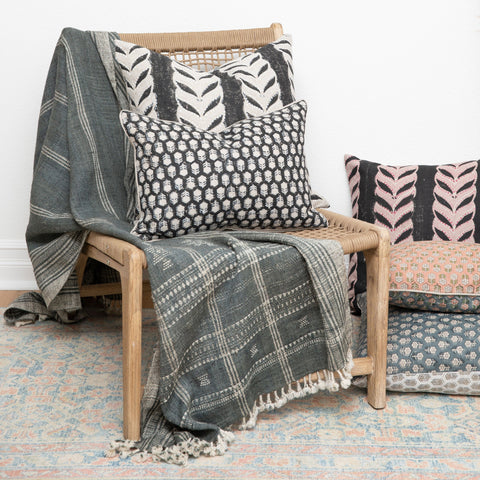 Filling Spaces Artful Traditionalist Bohemian Handcrafted Lumbar Pillow - 18 x 18 - 20 x 20 - 22 x 22 - 24 x 24 - 26X 26 - 14 x 20 - 14 x 40 - 18 x 40 - 16 x 50