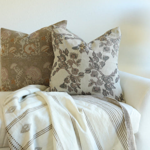 Filling Spaces Artful Traditionalist Bohemian Accent Square Throw Pillow - 18 x 18 - 20 x 20 - 22 x 22 - 24 x 24 - 26X 26 - 14 x 20 - 14 x 40 - 18 x 40 - 16 x 50