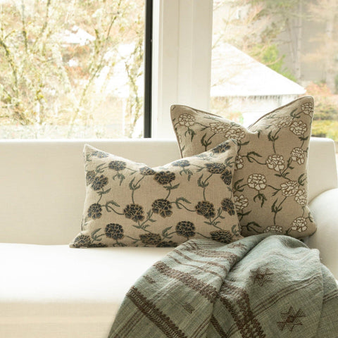 Filling Spaces Artful Traditionalist Handcrafted Embroidered Accent Pillow - 18 x 18 - 20 x 20 - 22 x 22 - 24 x 24 - 26X 26 - 14 x 20 - 14 x 40 - 18 x 40 - 16 x 50