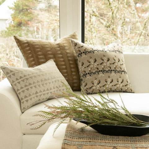 Filling Spaces Artful Traditionalist Handcrafted Bohemian Lumbar Throw Pillow - 18 x 18 - 20 x 20 - 22 x 22 - 24 x 24 - 26X 26 - 14 x 20 - 14 x 40 - 18 x 40 - 16 x 50