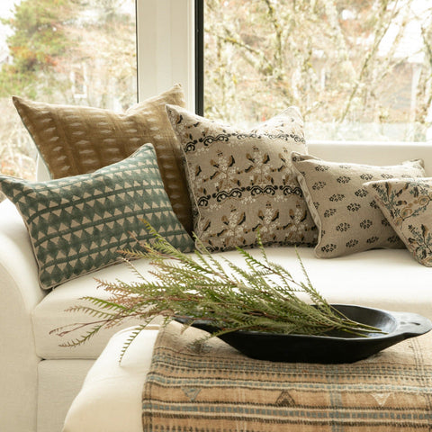 Filling Spaces Artful Traditionalist Bohemian Lumbar Pillow - 18 x 18 - 20 x 20 - 22 x 22 - 24 x 24 - 26X 26 - 14 x 20 - 14 x 40 - 18 x 40 - 16 x 50