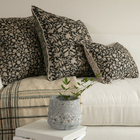 Filling Spaces Artful Traditionalist Organic Embroidery Accent Throw Pillow - 22 x 22 - 14 x 20 - 14 x 40