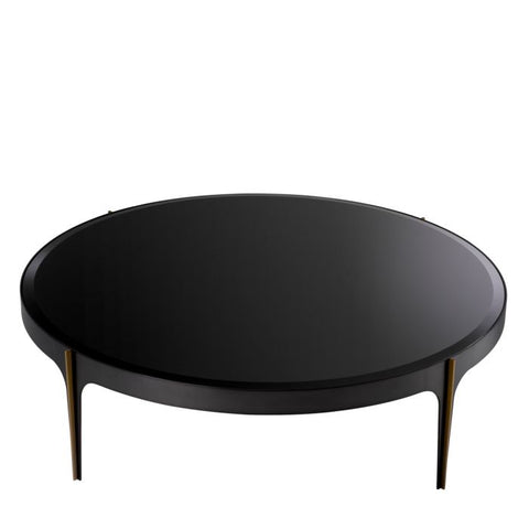 Eichholtz Timeless Minimalist Beveled Glass Round Coffee Table