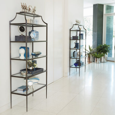 Lescot Etagere Bookshelf with Bronze Finish for Contemporary Spaces