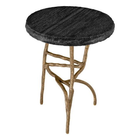 Space Saving Vintage Freeform Round Marble Accent Table