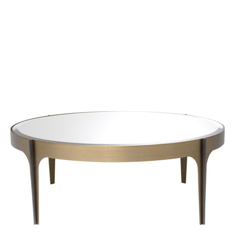 Timeless Minimalist Mid Century Round Beveled Glass Coffee Table