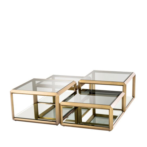 Eichholtz Timeless Minimalist Modern Square Glass Coffee Table