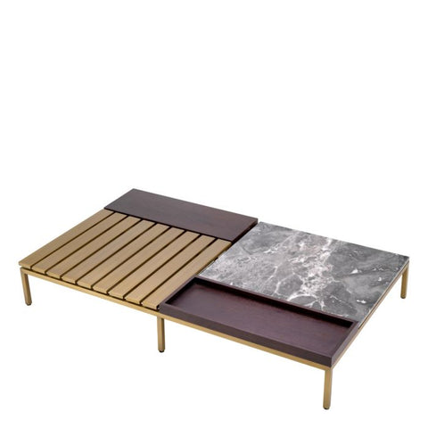 Timeless Minimalist Modern Marble Wood Coffee Table