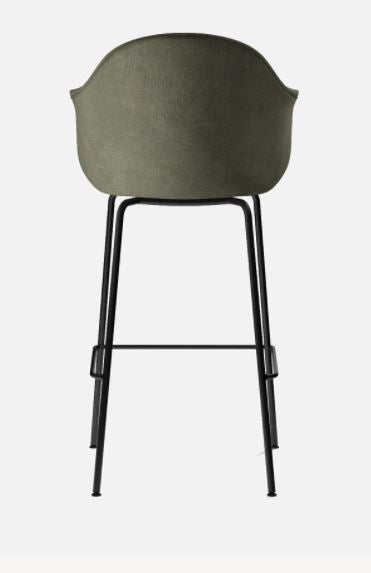 Timeless Minimalist Upholstered Barrel Bar Stool with Splayed Legs