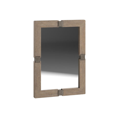 Contemporary Rope Wood Framed Accent Wall Mirror for Bathrooms