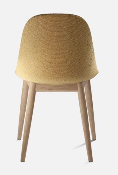 Timeless Minimalist Modern Oak Upholstered Dining Side Chair