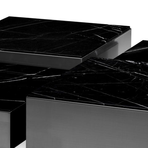 Timeless Minimalist Marble Square Coffee Table Set Modern Design