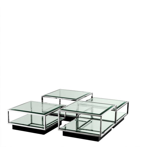 Eichholtz Timeless Minimalist Modern Square Glass Coffee Table
