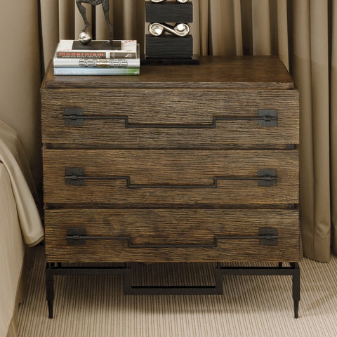 Contemporary Accent Chest with Distressed Finish Drawer Dresser