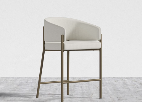 Solana Timeless Minimalist Modern Barrel Upholstered Counter Stool