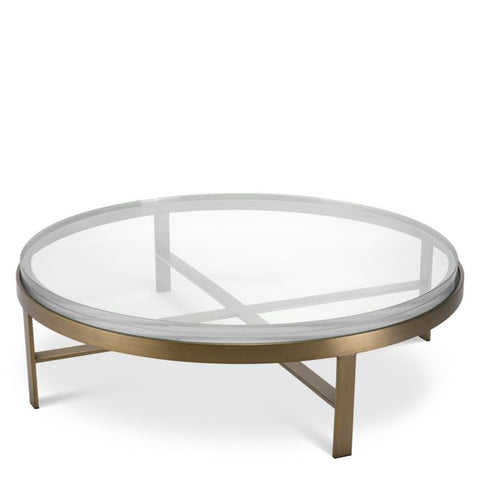 Eichholtz Timeless Minimalist Round Glass Coffee Table