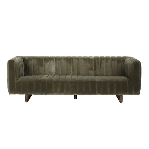 Khann Modern Velvet Tuxedo Sofa with Armrests