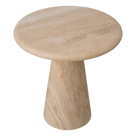 Space Saving Contemporary Drum Center Table in Natural Stone