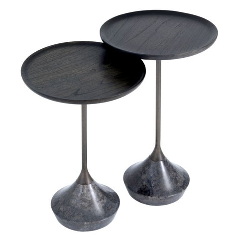 Space Saving Modern Drum Marble Accent Table