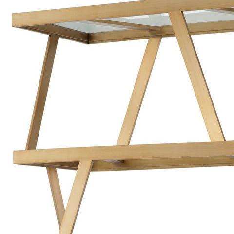 Billinghurst Etagere Bookshelf in Brushed Gold