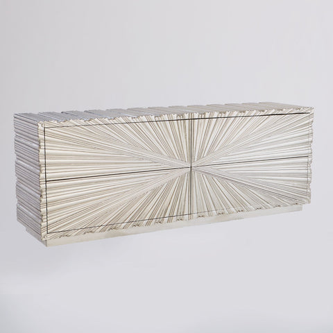 Art Deco Radial Accent Cabinet with High Gloss Finish