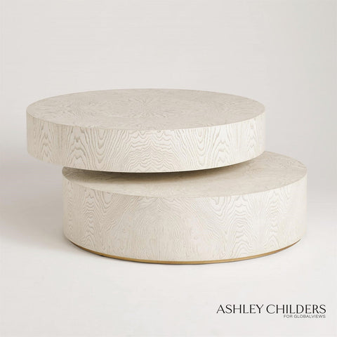 Timeless Minimalist Pivot Drum Coffee Table in Contemporary Style