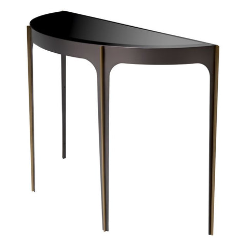 Timeless Minimalist Mid Century Semi-Circle Beveled Console