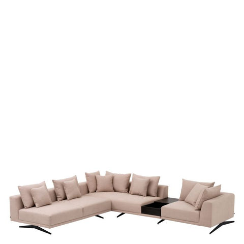Endless Contemporary Modular Sectional with Armrests and Loose Cushions