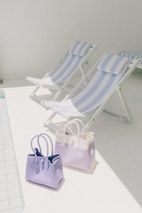 Beach Geometric Handwoven Lightweight Tote