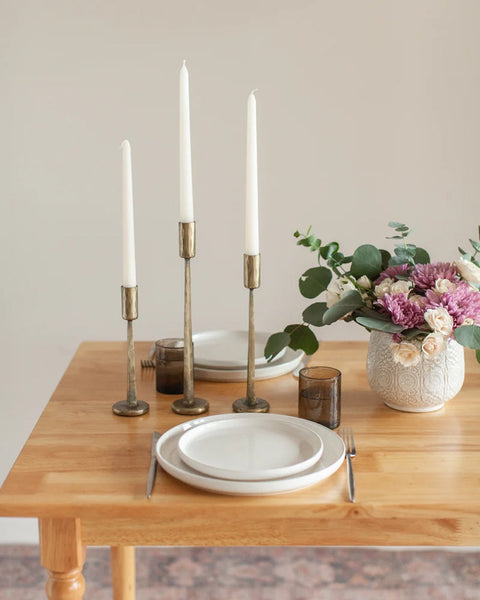 S/3 Dante Candlesticks - Brass Finish