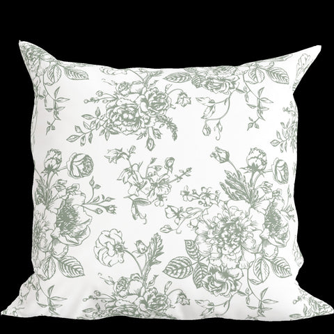 Powered by People Classic Traditional Handcrafted Floral Graphic Accent Pillow - 18 x 18