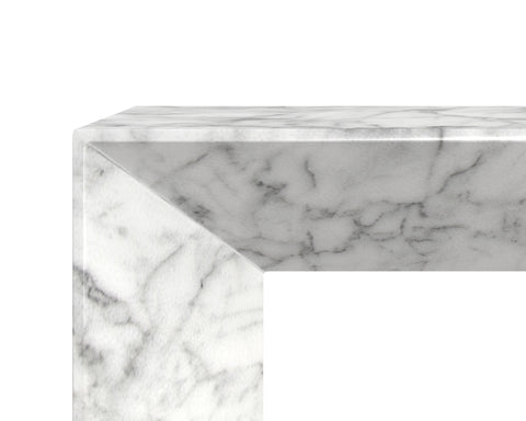 Outdoor Living & Garden Minimalist Marble Look Accent Bench