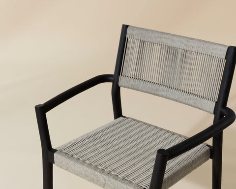 Outdoor Living & Garden Modern Hand Woven Teak Dining Armchair