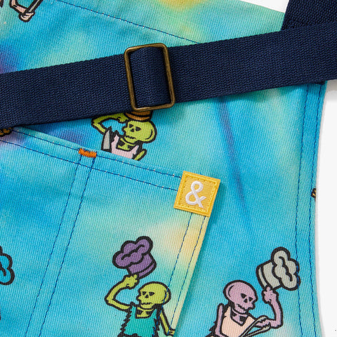 Bib Apron with Adjustable Patch Pockets and Character Print