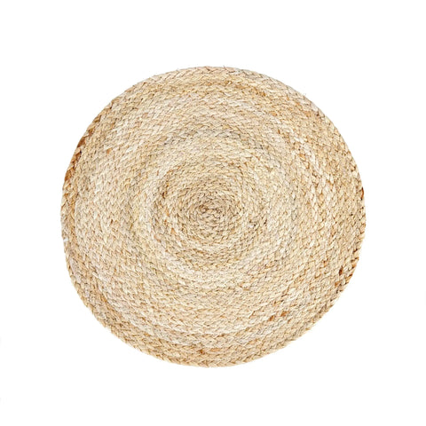 The Lifestyle Lab Maja Maize Bohemian Braided Geometric Round Placemat - Set of 4