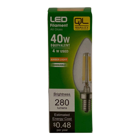 40 Watt Led Clear Torpedo Candelabra Bulb
