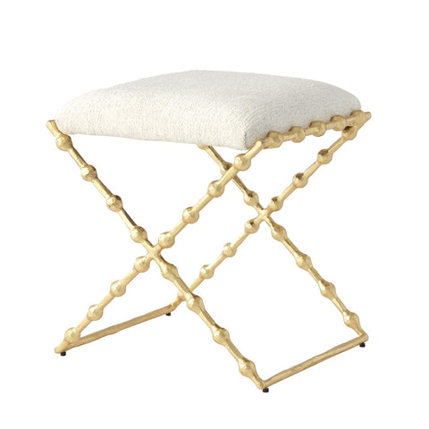 Artful Traditionalist Organic Gold Leaf Accent Bench