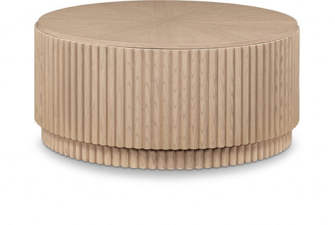 Meridian Furniture Inc. Ronin Contemporary Round Coffee Table with Fluted Details - 36 W