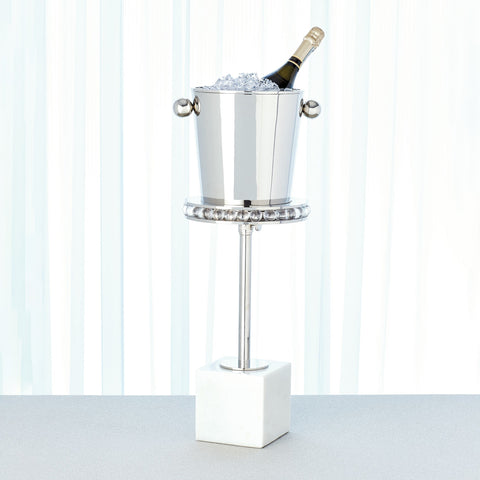 Contemporary Space Saving Round Drink Table with Adjustable Height